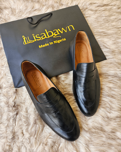 Black Leather Penny Loafers